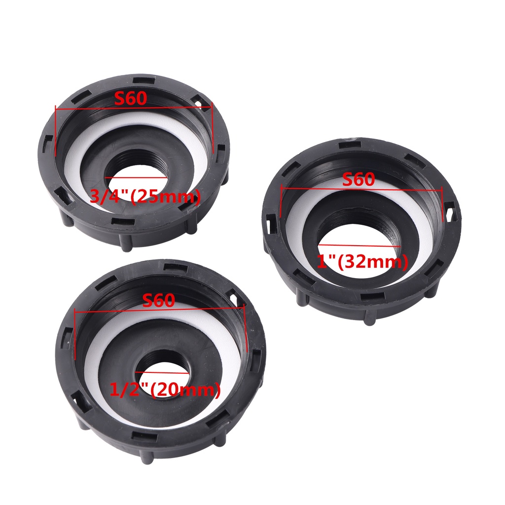 Đầu Nối Bể Chứa Nước IBC Ren Thô S60X6 1/2" 3/4" 1" Đầu Cái