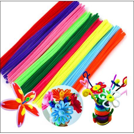Dây Chenille Stems Thủ công Đồ chơi Giáo dục Đầy màu sắc Làm bằng tay sáng tạo cho bé 100pcs/30cm
