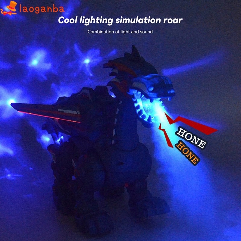 Đồ chơi robot khủng long, rồng phun sương có đèn có nhạc - mô hình cho bé giải trí