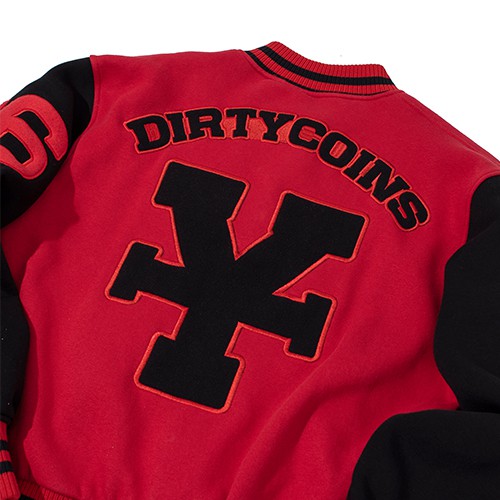Áo khoác DirtyCoins Embroidered Varsity Jacket - Red/Black | BigBuy360 - bigbuy360.vn
