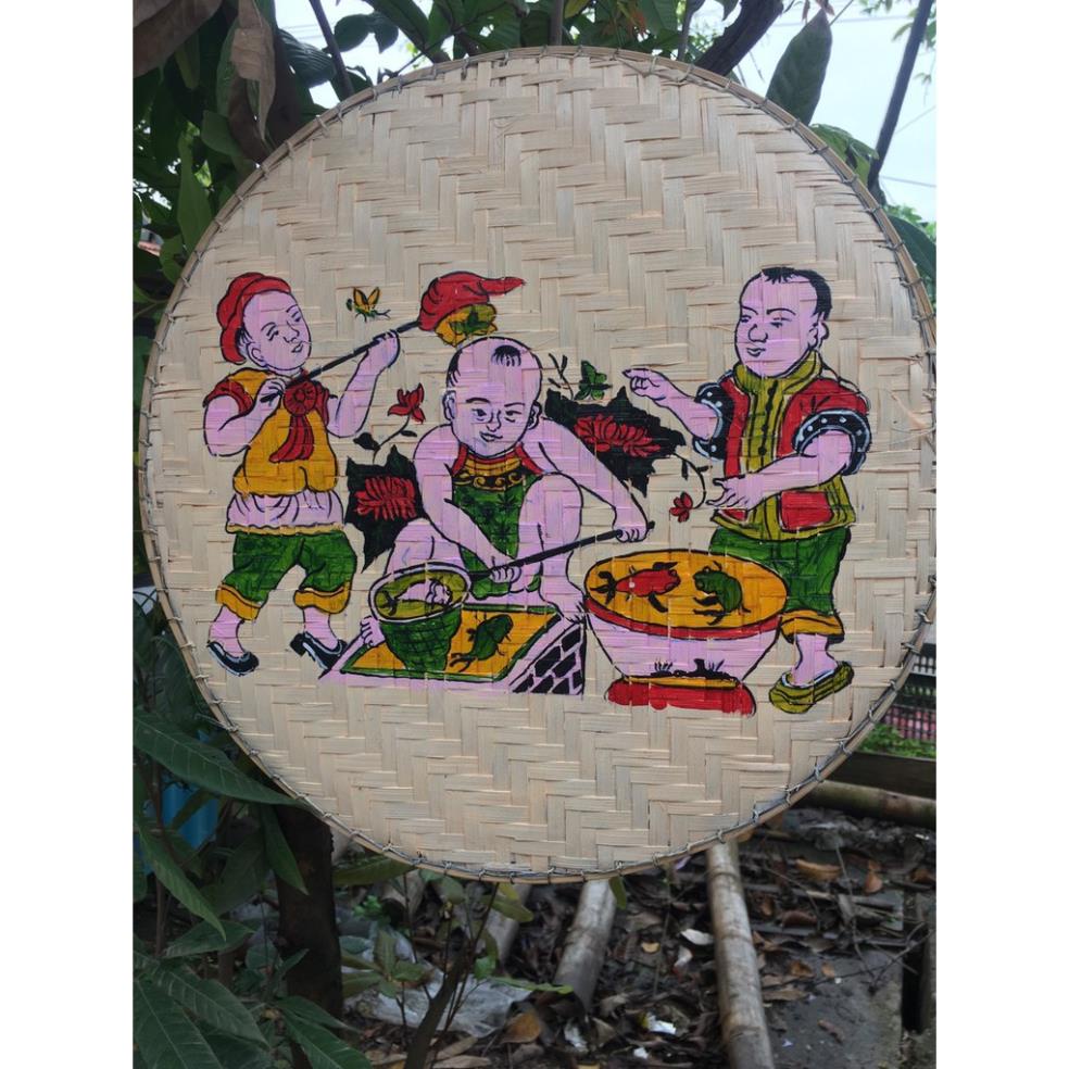 Mẹt tre vẽ tranh đông hồ trang trí
