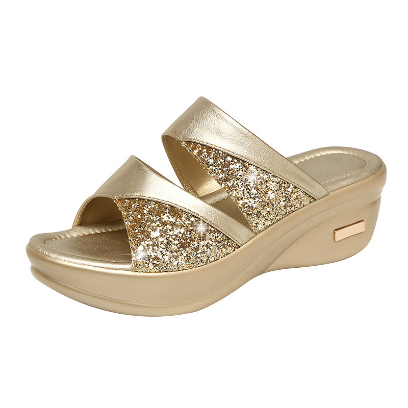 Sandal đính kim sa lấp lánh chống mòn kiểu dáng thời trang cho nữ