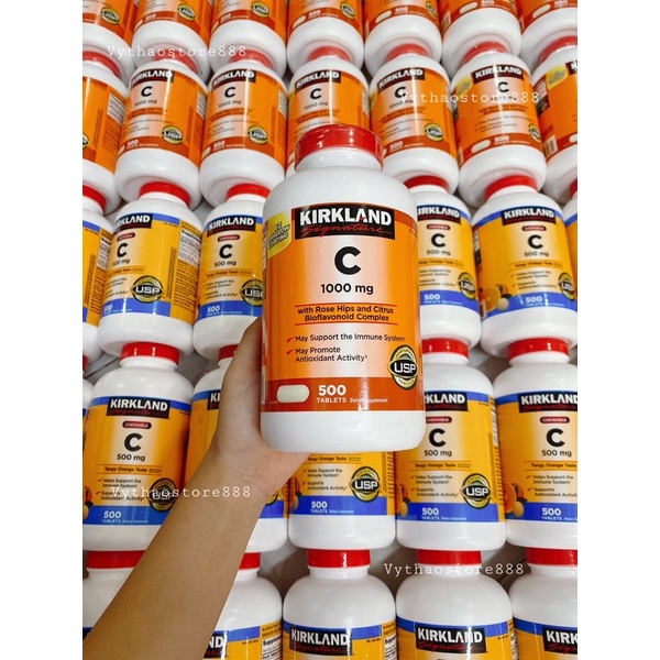 Viên Bổ Sung Vitamin C 500mg, 1000mg Kirkland 500 viên