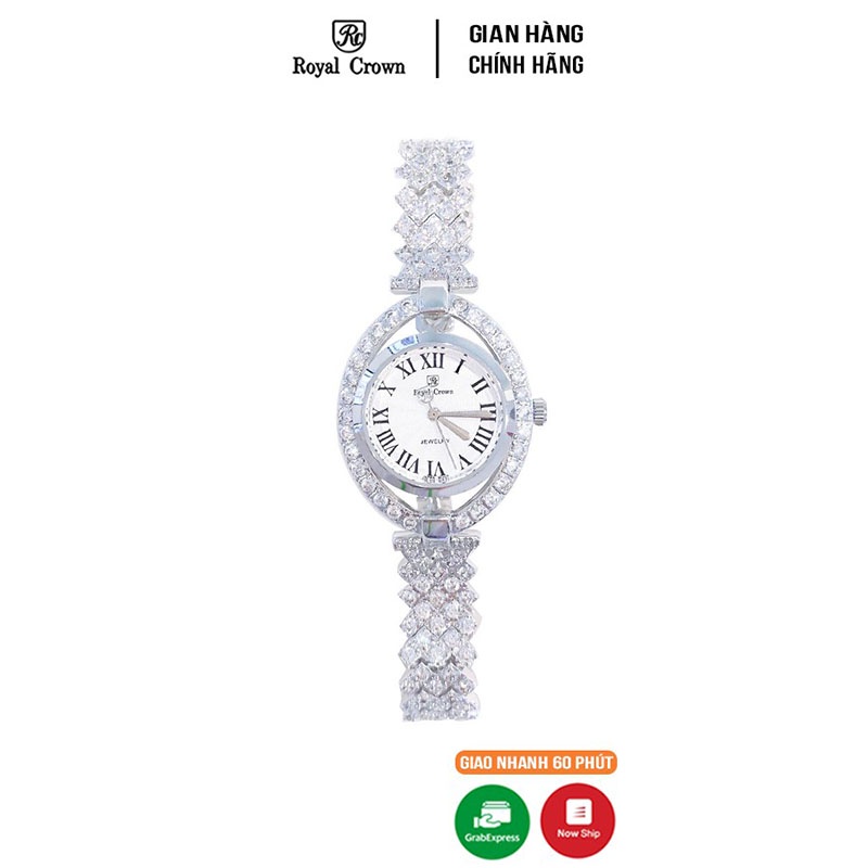 Đồng hồ nữ chính hãng Royal Crown 4610 dây đá vỏ trắng
