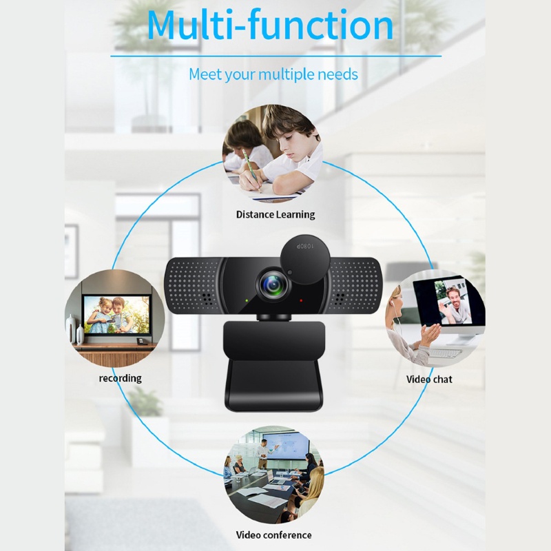 Webcam 1080P Có Giá Đỡ Ba Chân Tích Hợp Micro Riêng Tư Cho Máy Tính
