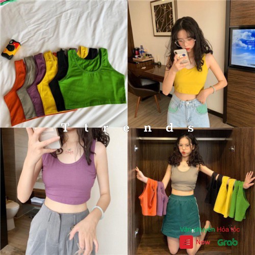 Áo croptop thun nữ / Áo thun croptop nữ 3 lỗ nhiều màu siêu hot AT18