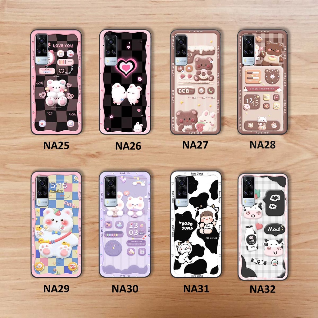 Ốp lưng Vivo Y51 2020/Y53s in hình gấu cute,bò sữa 3D cute dễ thương bảo vệ điện thoại