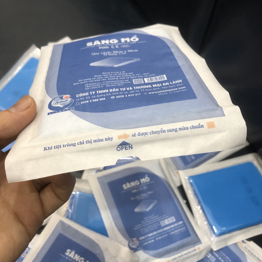 Săng Mổ 50x50cm Đã Tiệt Trùng Không Lỗ Làm Từ Vải Không Dệt - Thẩm Mỹ Huyền Trang NANOCEE