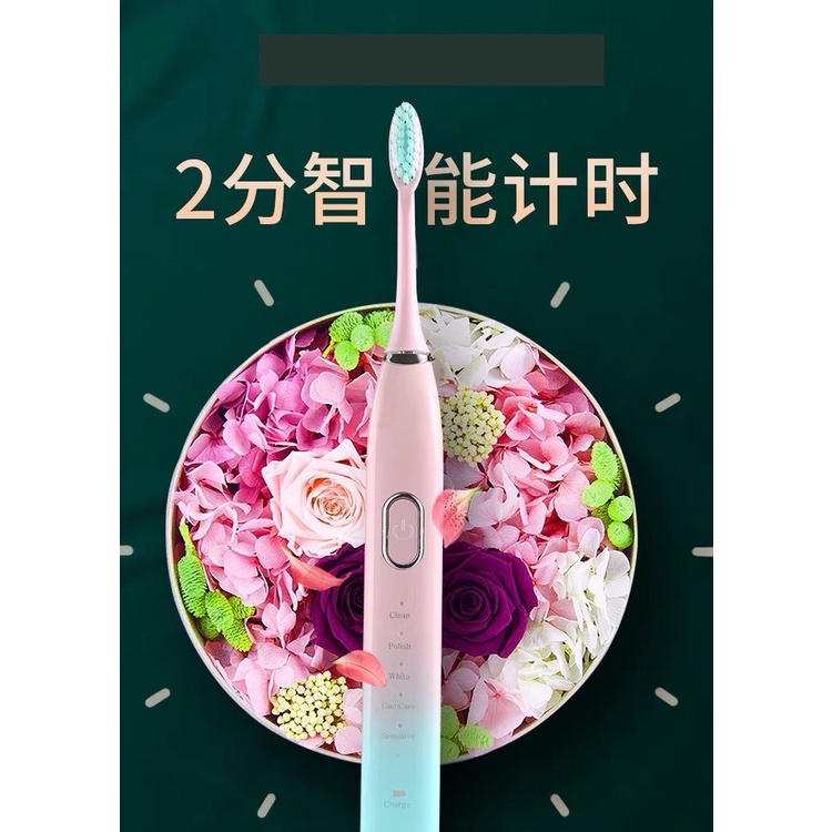 Bàn chải đánh răng điện siêu âm với lông bàn chải mềm IPX7 theo tiêu chuẩn USA