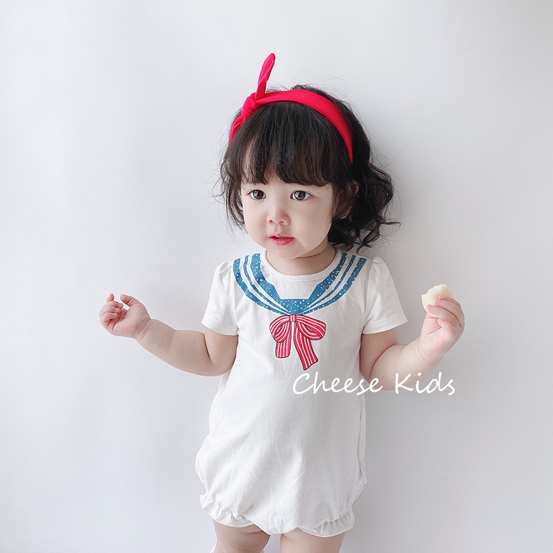 Áo liền thân thời trang bằng cotton dành cho bé