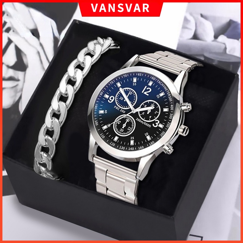 Bộ Đồng Hồ Công Sở Nam Bằng Thép Không Gỉ