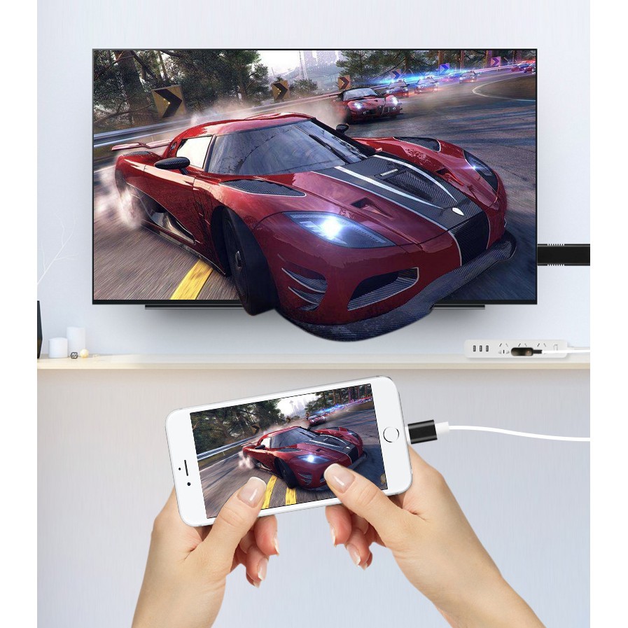 Cáp HDMI cho Iphone 5 6 7 8 X và Ipad, kết nối âm thanh hình ảnh từ lên HDTV màn máy tính