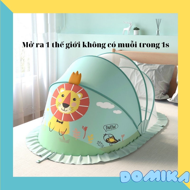 Màn chụp chống muỗi gấp gọn cho bé chất liệu cotton lưới hình thú kute
