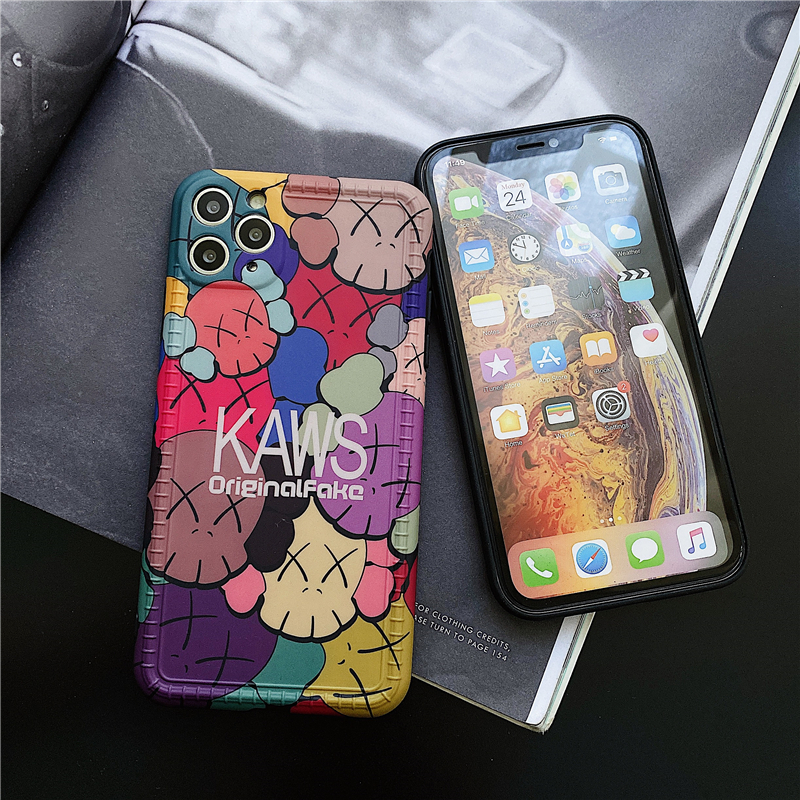 iPhone 12 Pro max【Soft case】 Trendy brand Kaws color phone case For iPhone 7/8 Plus / X / XS / XR / XS MAX / 11/11 PRO / 11 Pro MAX / SE2