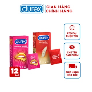 Bộ 2 hộp Bao cao su Durex Pleasuremax và Durex Fetherlite Ultima