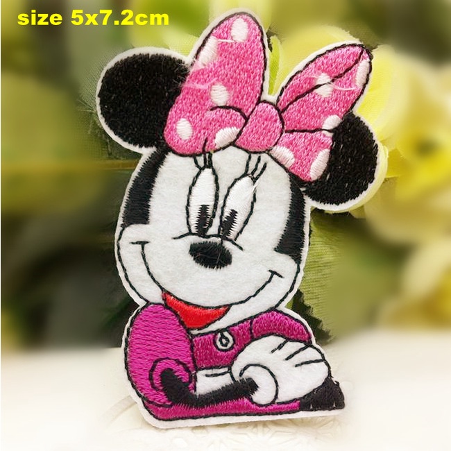 Miếng Dán Ủi Thêu Hình mickey minnie Trang Trí Quần Áo diy