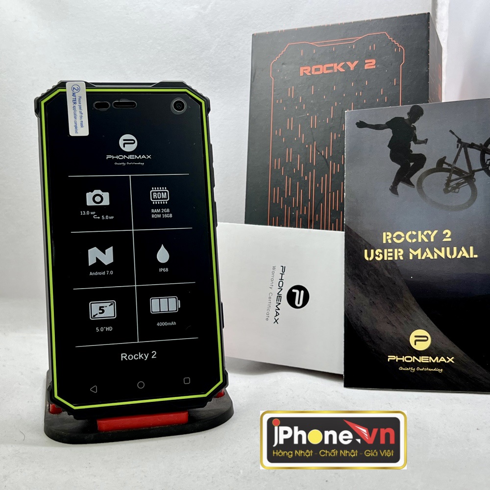 Điện thoại PhoneMax Rocky 2 chống nước ,2 Sim ,pin siêu trâu, mới nguyên hộp đủ phụ kiện