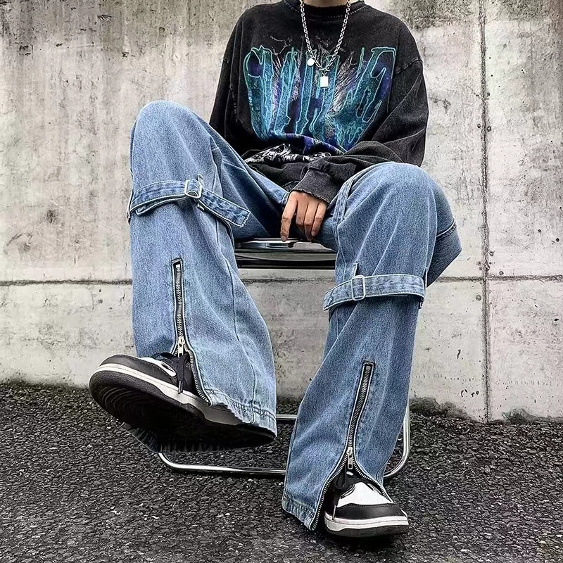 Quần jean ống rộng nam unisex Quần hiphop oversize thời trang quần jean nam đẹp from rộng quần jean bé gái