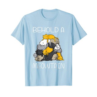 Funny Cat Shirt Behold A Meowtain Cat Mountain Tee Men'S T Shirt 100% Cotton Sports Christmas Gift