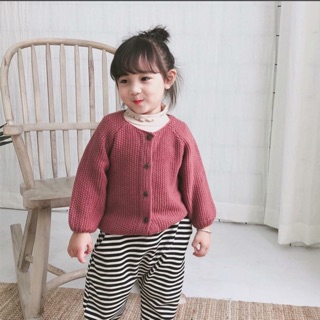 Set áo Cadigan quần nỉ kẻ