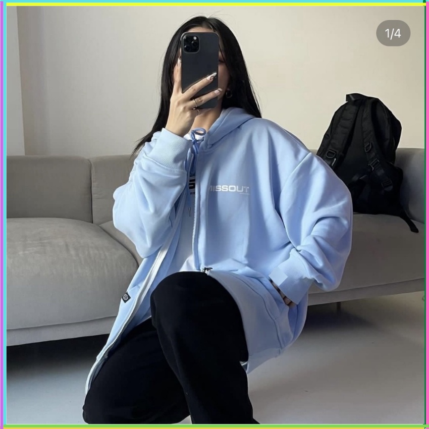 ÁO KHOÁC HOODIE DÂY KÉO MISSOUT DÀY DẶN SAIGONCOLOR