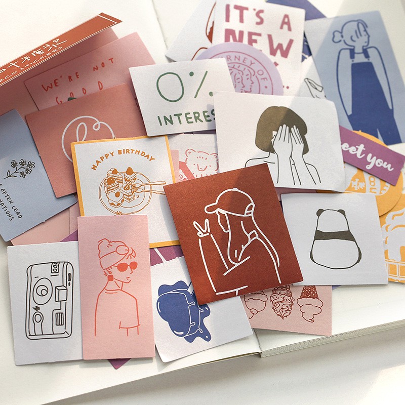 Set 60 miếng hình dán trang trí Deco sticker Mr Paper