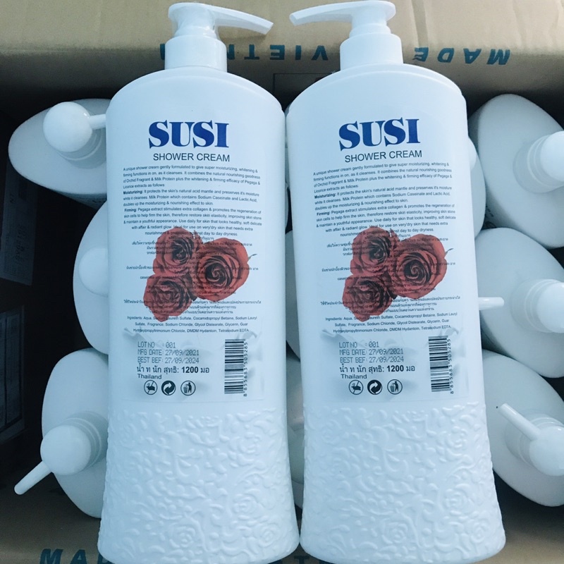 Sữa Tắm Thái Lan SUSI, 1200ml Hương Thơm Hoa Hồng | Sữa Tắm Cao Cấp