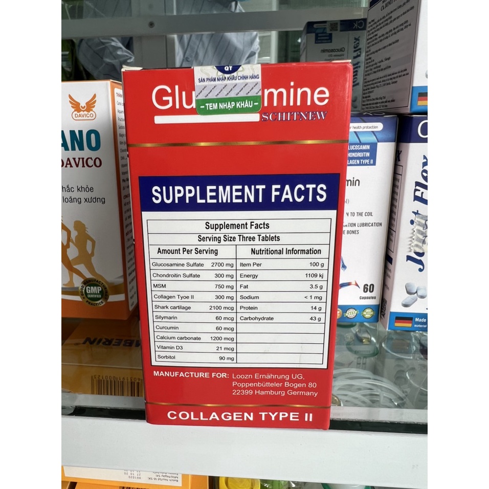 GLUCOSAMINE SCHITNEW 2700MG - VIÊN UỐNG BỔ KHỚP Làm Giảm Các Triệu Chứng Đau Xương Khớp Mãn Tính