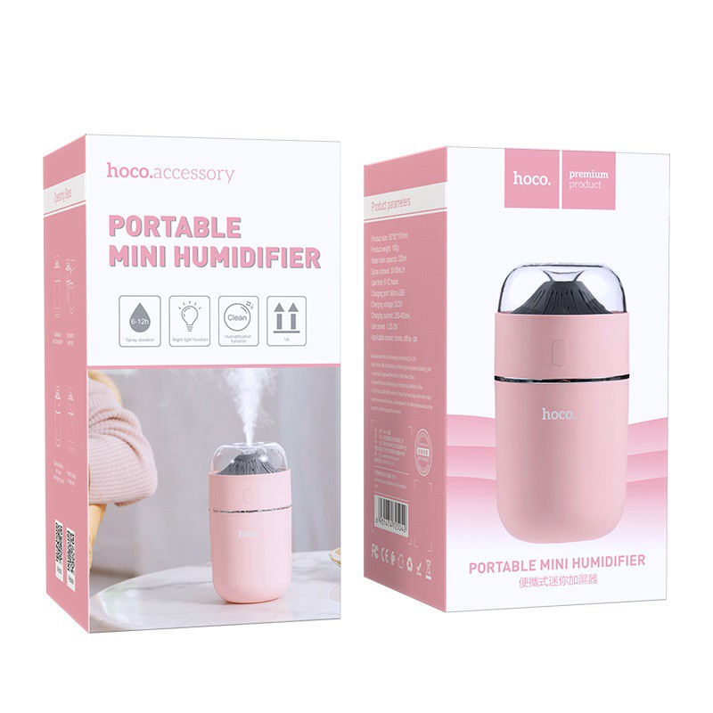 Máy tạo ẩm Hoco Portable Mini Humidifier, thể tích 320ml, thời gian tạo ẩm 6-12 giờ