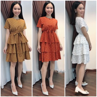 Đầm chấm bi 3 tầng