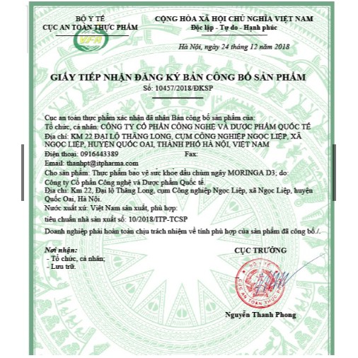 Dầu chùm ngây Moringa D3 - Bổ vitamin D