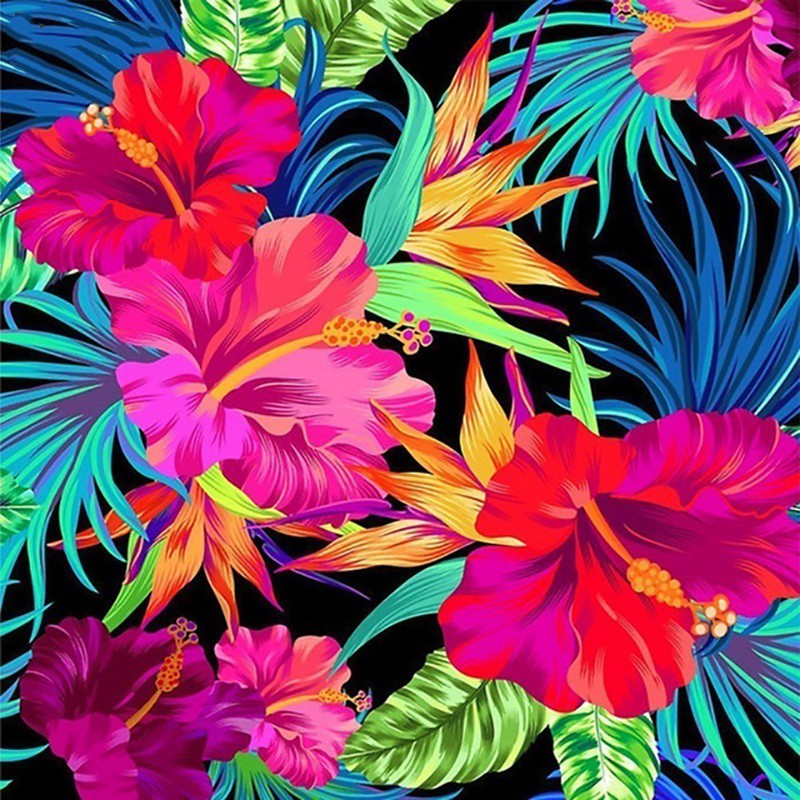 Bộ Dụng Cụ Làm Tranh Đính Đá Họa Tiết Hoa Độc Đáo Kích Thước 30x30cm Diy Dùng Trang Trí