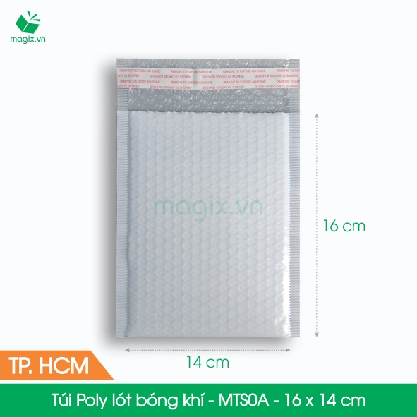 MTS0A - 16x14 cm - 25 Túi Poly bọc xốp hơi thay hộp carton