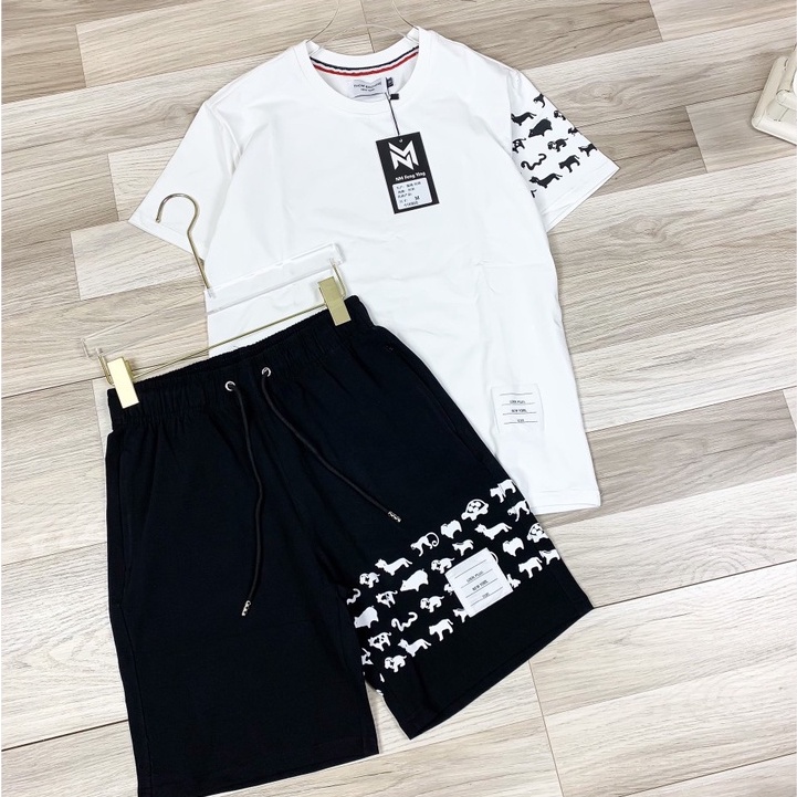 Bộ Quần Áo Thom Họa Tiết Thêu Dog - Đồ Bộ Thể Thao Thome Browne Nam Chất Cotton Mát Mịn DT STORE MENWEAR