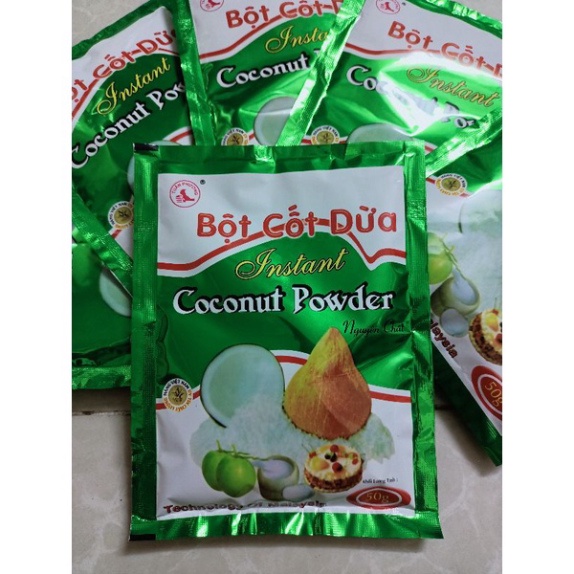 Combo 10 gói Bột cốt dừa Tuấn Phương(50g/gói) không có đường không có đường phù hợp ăn kiêng