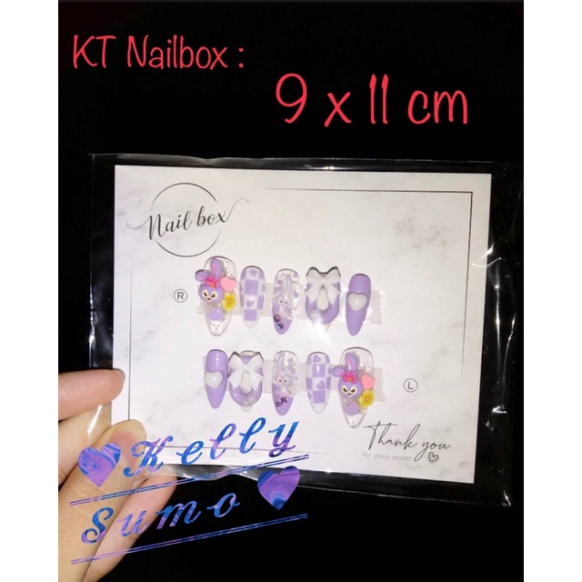 Túi kiếng OPP đựng Nailbox , phụ kiện Nail có keo dán