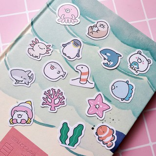 Bộ sticker 36 hình Sinh vật biển - LLD029 (Ảnh thật shop tự chụp)