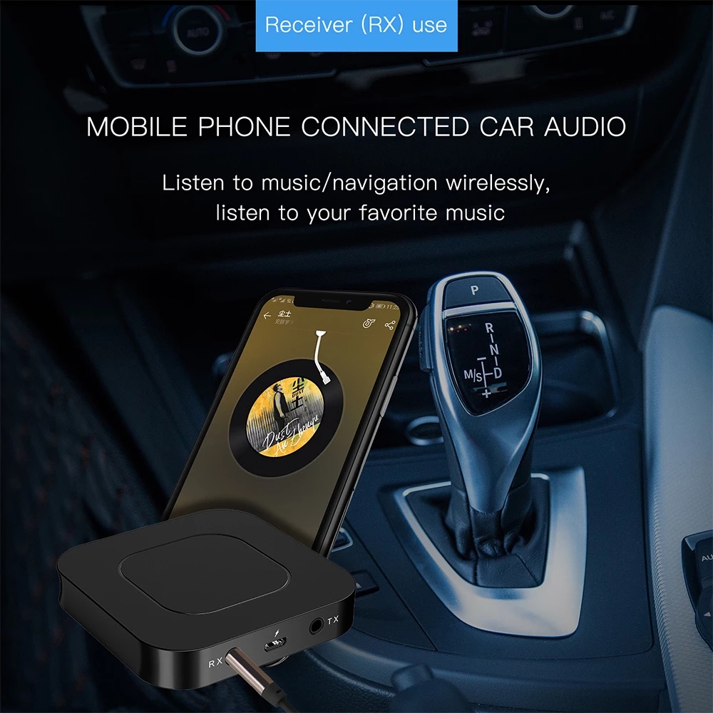 Bộ Thiết Bị Truyền Nhận Âm Thanh Bluetooth 5.0 2 Trong 1 Bt13 Kèm Phụ Kiện Chuyên Dụng