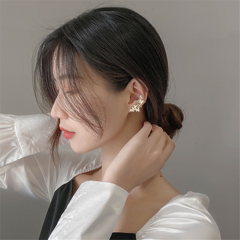 【COD】Khuyên kẹp vành tai hình bướm rỗng cá tính cho nữ