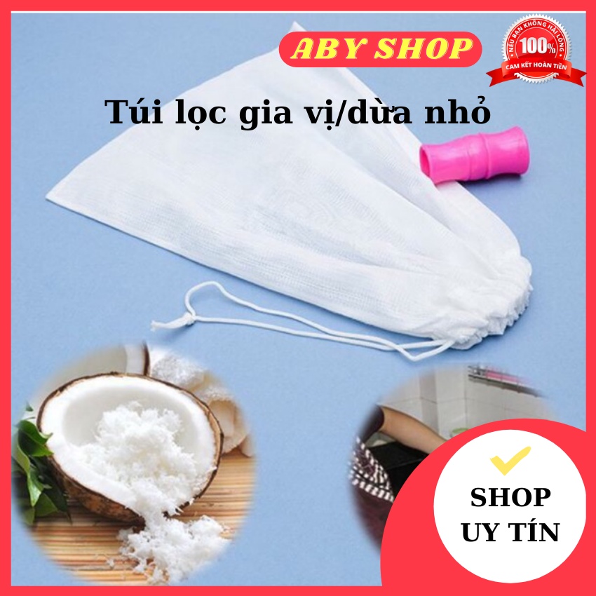 Túi lọc gia vị  nhỏ⚡ HÀNG CAO CẤP ⚡ túi lọc dừa nhỏ có dây rút bọc lại chịu được nhiệt độ cao