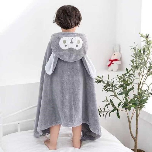 Áo choàng tắm cho bé, khăn tắm có mũ, dùng làm khăn choàng cho bé khi ra ngoài - Hobi Store