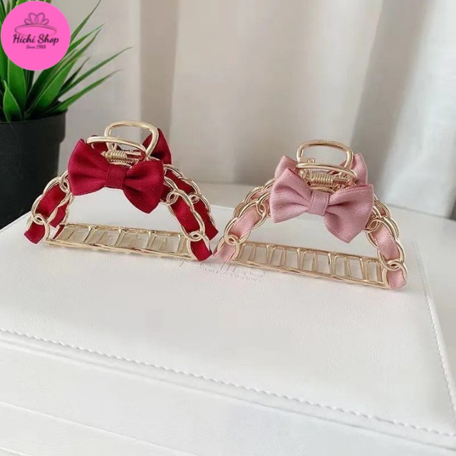 [LOẠI ĐẸP- GIÁ RẺ] Kẹp Tóc HiChi Hình Nơ Điệu Đà Sang Chảnh