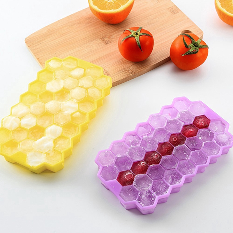 Khay làm đá bằng silicon có nắp đậy tiện lợi