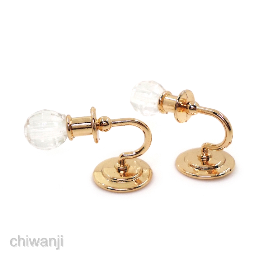 2pcs Alloy Metal 1:12 Scale Mini Wall Lamp Light Dollhouse Accessories