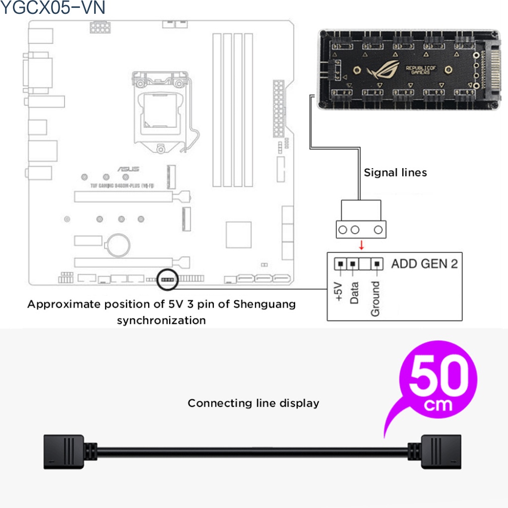 Bộ Chia Cáp Nguồn Sata 3 Pin 5v 10 Hub 3pin | BigBuy360 - bigbuy360.vn