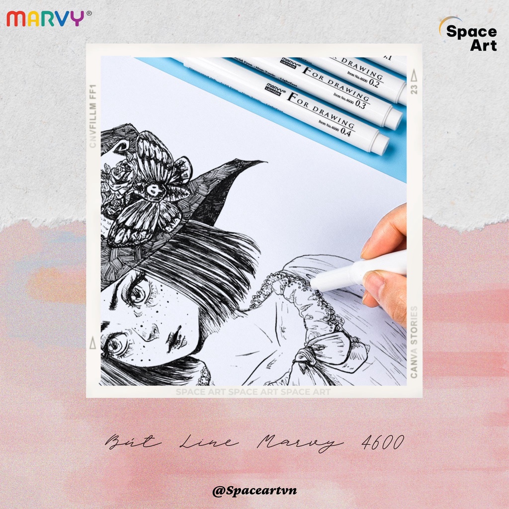 Bút Line đi nét Marvy Uchida 4600 kháng nước