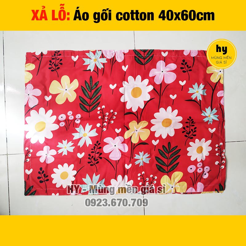 [XẢ LỖ] Áo gối cotton 40x60cm nhiều màu lựa chọn | Mùng mền giá sỉ Hy