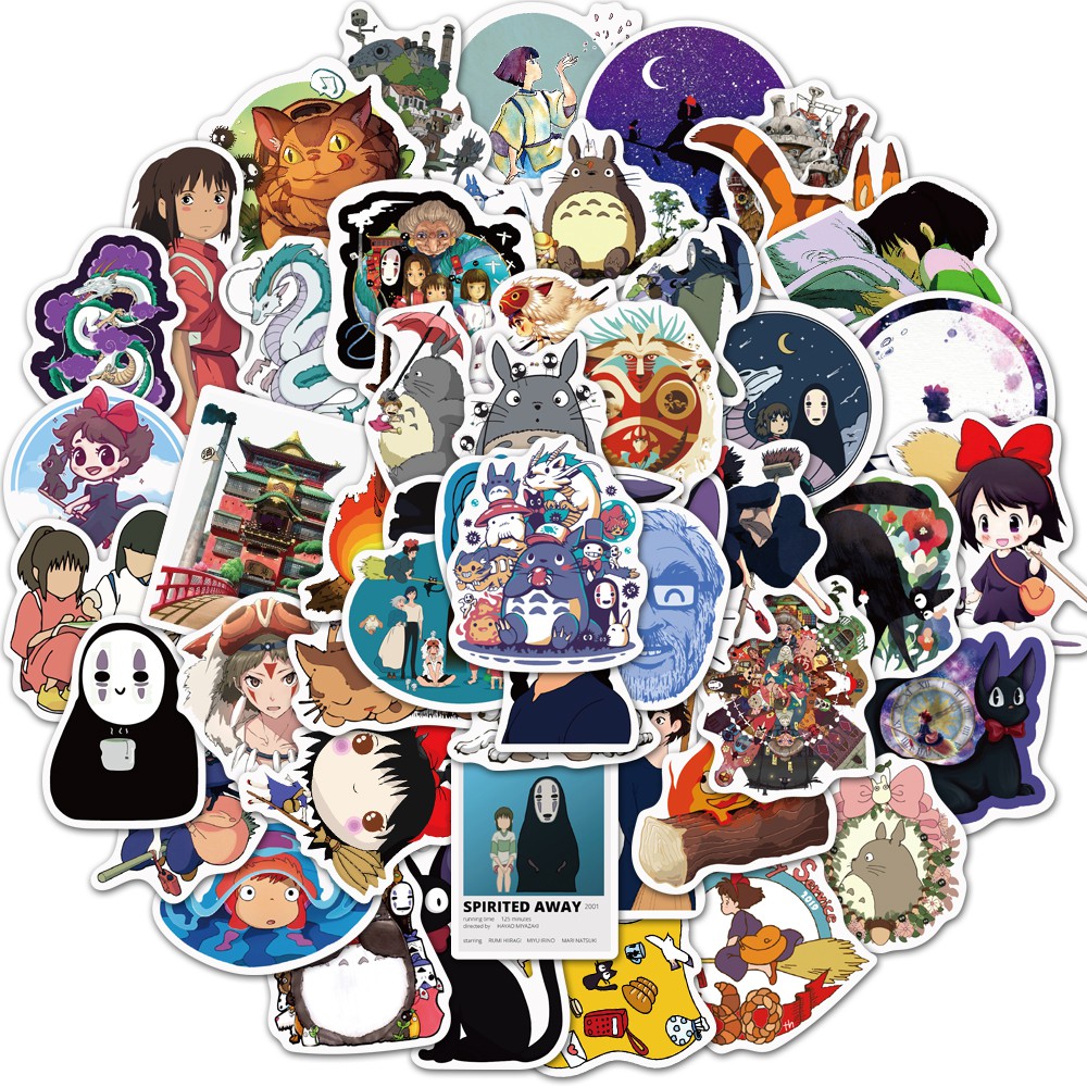 Set 50 Miếng Dán Trang Trí Hình Nhân Vật Hoạt Hình Dễ Thương