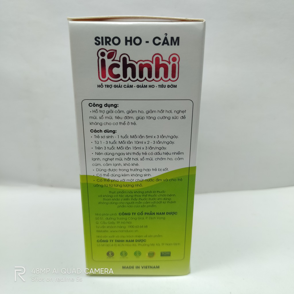 Siro Ho Cảm Ích Nhi Cho Trẻ Sơ Sinh - Lọ 90ml