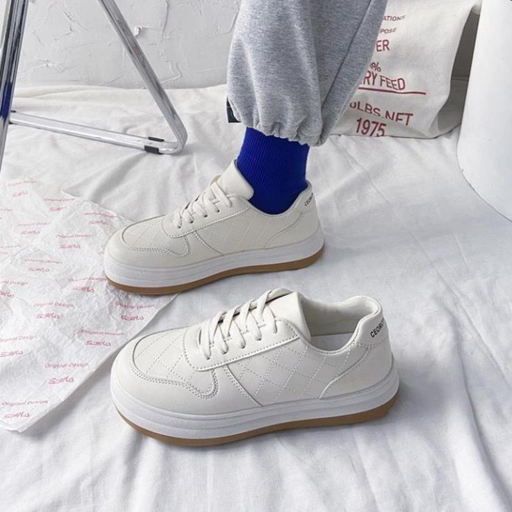 Giày sneaker đế bánh mì cao cấp Giầy thể thao nữ Ulzzang màu trắng kem basic Hot hit 2022